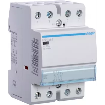 Hager ESC464. Contacto capacidade de corrente: 63 A, secção do cabo: 4/16 mm², intervalo de temperatura em funcionamento: -10 - 50 °C. Tensão de entrada AC: 230 V, AC