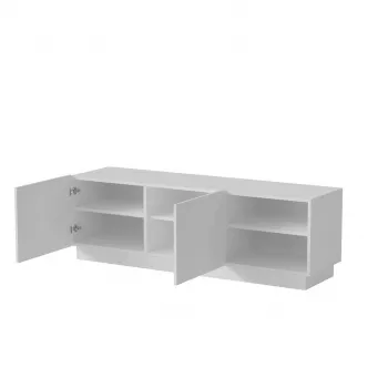 Móvel de TV cama meble LIVERTI 150x42x48 cm, branco, tampo em aglomerado
