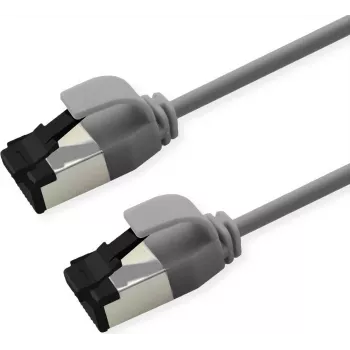 Cabo Patch ROLINE S/FTP Cat.8.1, fino, PoE, cinzento, 0,5 m (21.15.3400)