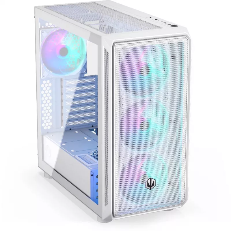 Endorfy Arx 700 ARGB caixa de PC, torre Midi, ATX, vidro temperado - inclui 4 ventoinhas ARGB de 140 mm, branco (EY2A017)