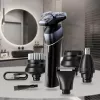 Conjunto de barbear elétrico 5-em-1 recarregável à prova de água Maestro MR-675 com função de carregamento USB