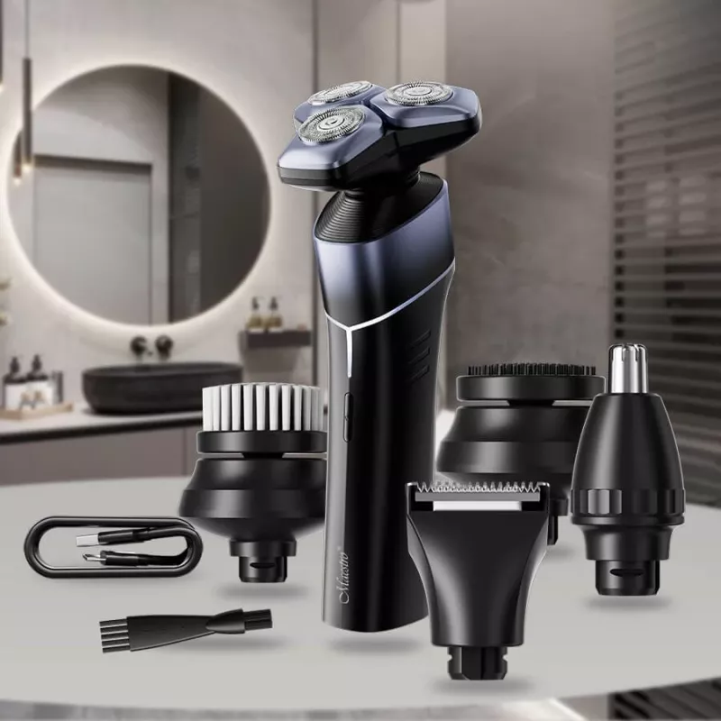 Conjunto de barbear elétrico 5-em-1 recarregável à prova de água Maestro MR-675 com função de carregamento USB