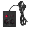 Extensão elétrica MACLEAN MCE387 B — 2 tomadas, 3×USB A, 110–240 V, cabo de 1,5 m, máx. 2500 W