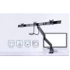 Suporte de monitor de secretária GEMBIRD MA-DA3-03, 3 braços, mola a gás, VESA 75–100x100, suporta 3 ecrãs até 27 polegadas, máx. 18 kg, preto