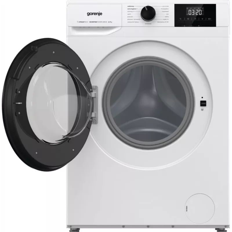 Máquina de lavar roupa de instalação livre Gorenje W3NGPI72SBS, 7 kg, 1200 rpm, motor inverter, vapor, 15 programas, branco