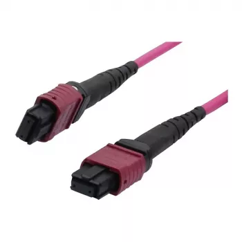Cabo de patch de fibra ótica MTP fêmea OM4 LowLoss(ELite), 12 fibras, Tipo B cruzado, heather violeta, 10 m, Synergy 21 (S216791)