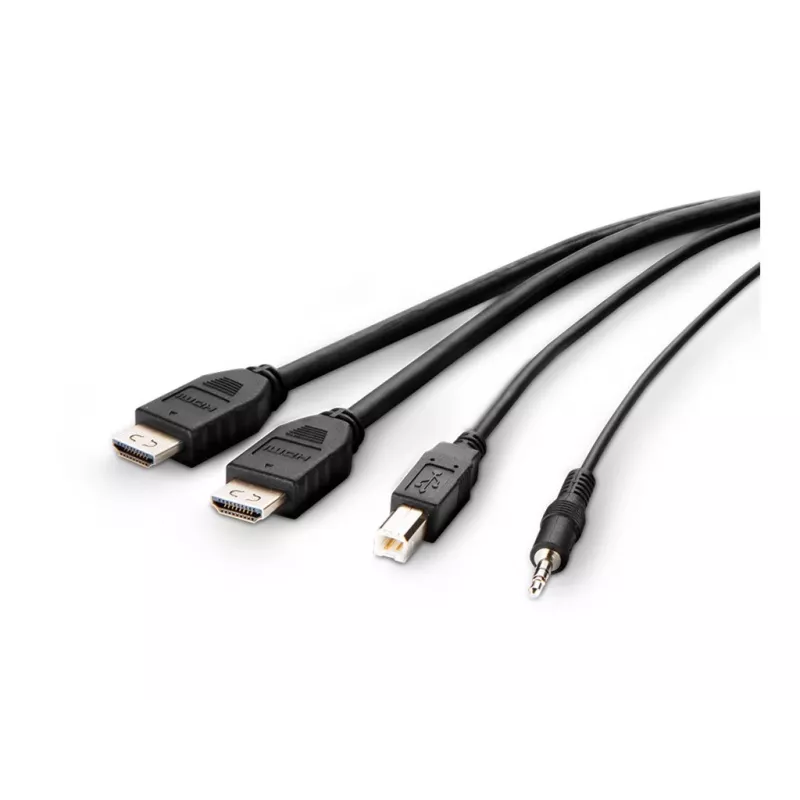 Cabo combo Belkin Secure KVM - cabo de vídeo / USB / áudio - conforme TAA - USB, mini-jack, HDMI (M)