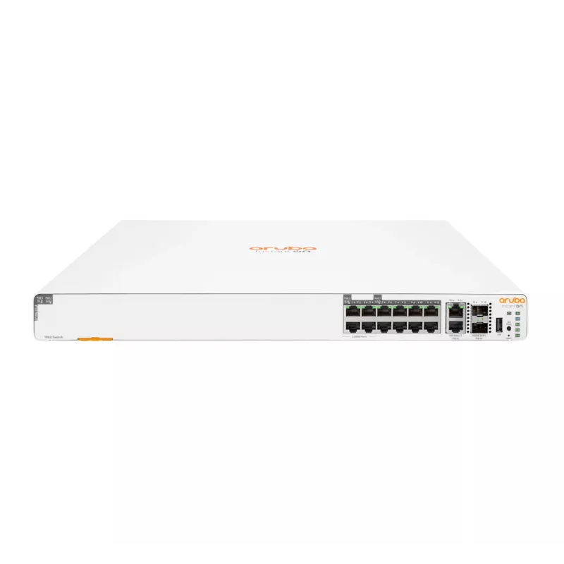 HPE Networking Instant On 1960 - Switch - gerido - 4 x 2.5GBase-T + 8 x 100/1000/10GBase-T + 2 x 100/1000/10GBase-T + 2 x 10 Gigabit SFP+ - montagem em rack - PoE (480 W)