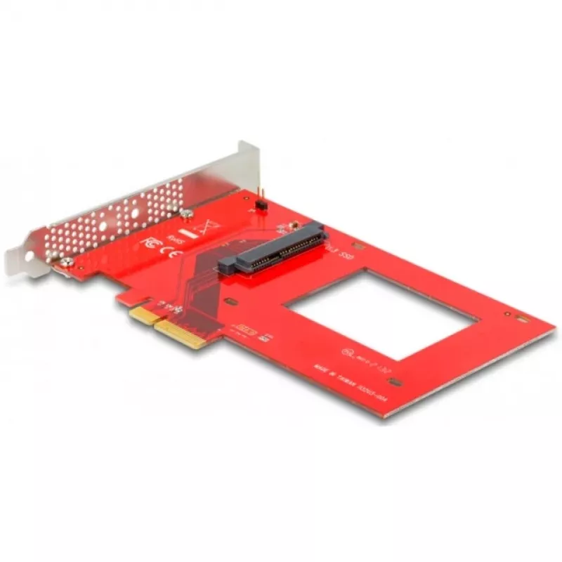 Placa DeLOCK PCI Express x4 para 1 x U.3 interno vermelho prateado