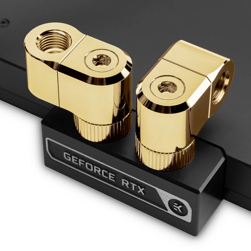 Fitting EK Water Blocks latão dourado 33 mm