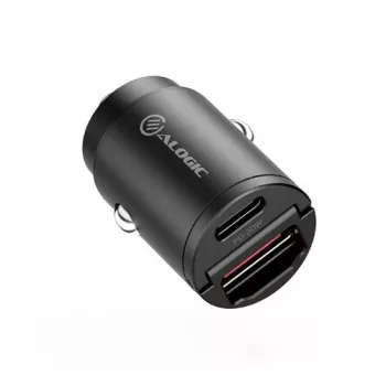 Mini carregador de automóvel ALOGIC Rapid Power 30W USB-C USB-A carregamento rápido