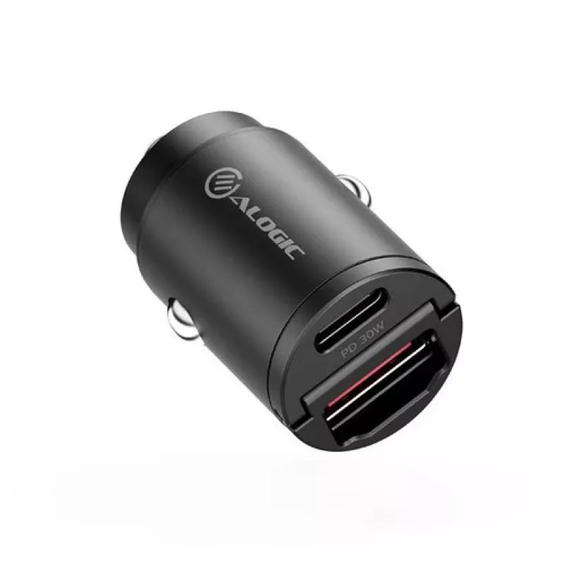 Mini carregador de automóvel ALOGIC Rapid Power 30W USB-C USB-A carregamento rápido