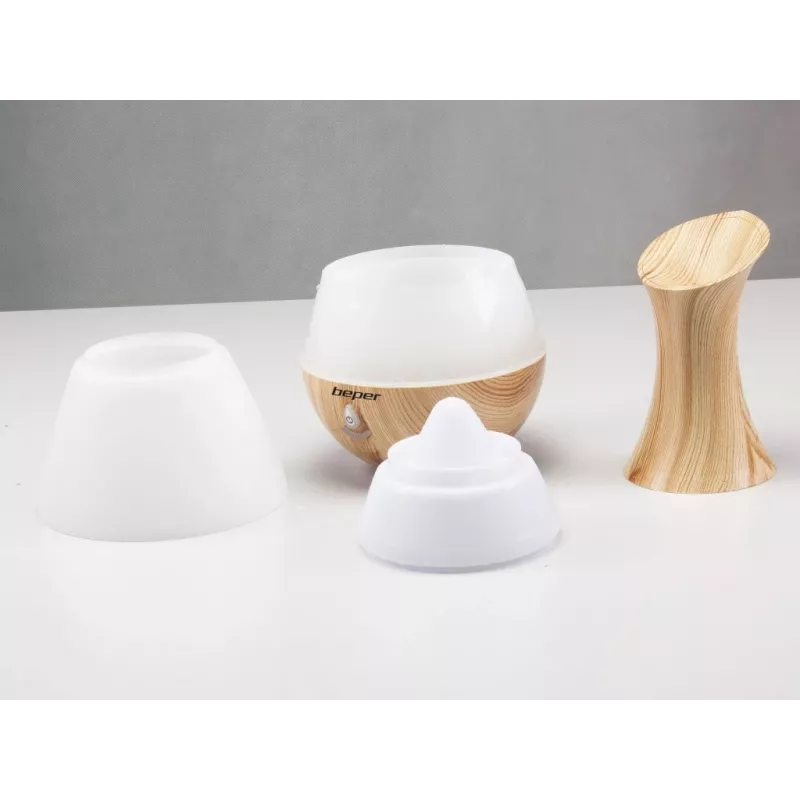 Beper 70.405 difusor de aromas ultrassónico, 235 ml, luz LED de 7 cores, 4 W, desativação automática