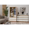 Cómoda 6 gavetas 120 cm Top E Shop Malwa — Artisan Oak / branco, aglomerado