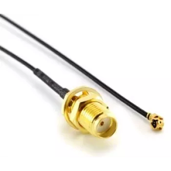 Cabo coaxial MikroTik ACSMAUFL conector fêmea SMA reto 1 m preto