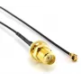 Cabo coaxial MikroTik ACSMAUFL conector fêmea SMA reto 1 m preto