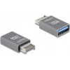 Adaptador de cabo DeLOCK 67230 USB Type-E para USB Type-A cinzento