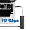 Hub USB-C, 4 portas 2x USB-A, 2x USB-C, preto