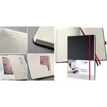 Sigel Conceptum caderno de notas A4 194 folhas preto vermelho