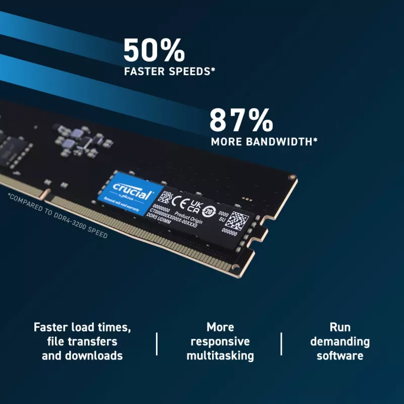 MEMÓRIA DIMM 64GB DDR5-5600/KIT2 CT2K32G56C46U5 CRUCIAL