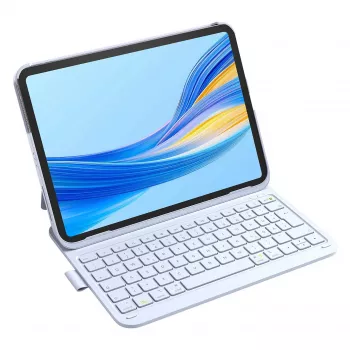 Capa folio com teclado Bluetooth Inateck BK2007 para iPad Air 11 polegadas (27,9 cm) — layout QWERTZ, bateria de 250 mAh