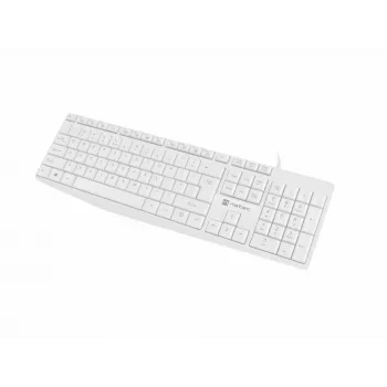 Teclado completo com fios NATEC NAUTILUS NKL-1951, 105 teclas, US International QWERTY, branco, USB, 1,8 m