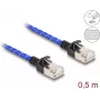 Cabo de rede DeLOCK RJ45 Cat.6A 0,5 m azul