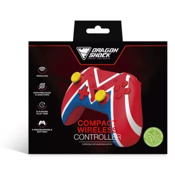 DragonShock PopTop Compact, comando, Nintendo Switch, botão Voltar, D-Pad, botão Home, botão Reset, sem fios, Bluetooth, USB Type-C
