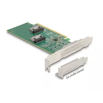 DeLOCK PCI Express 4.0 x16 placa para 4 x SFF-8639 NVMe - Bifurcation - fator de forma Low Profile
