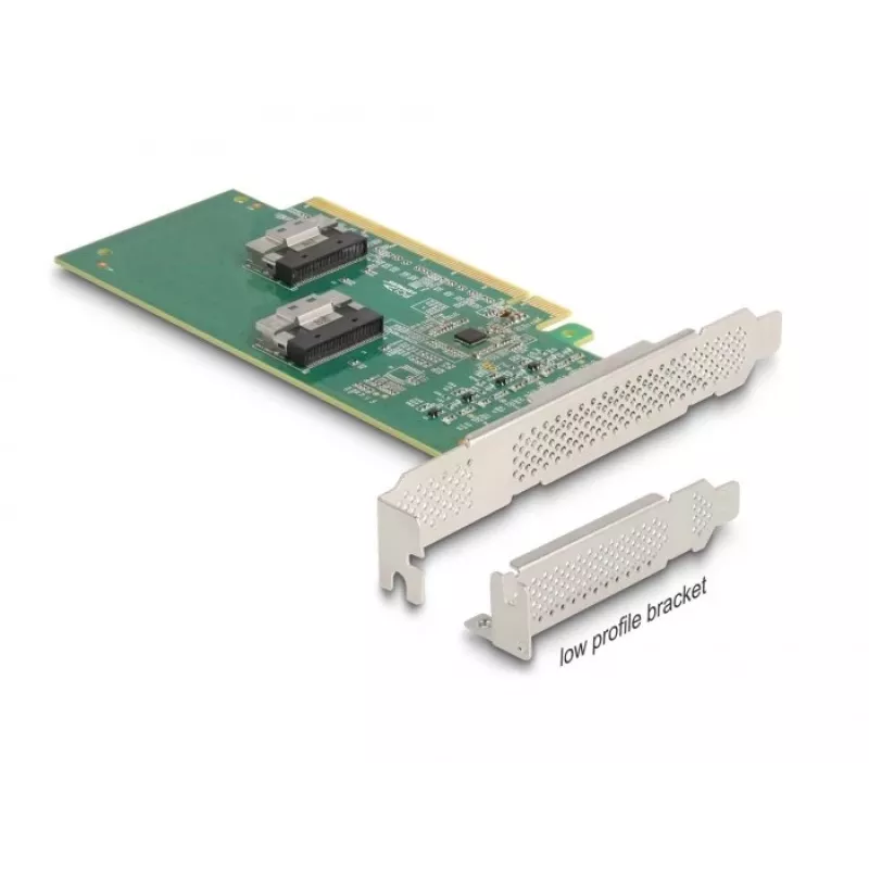 DeLOCK PCI Express 4.0 x16 placa para 4 x SFF-8639 NVMe - Bifurcation - fator de forma Low Profile