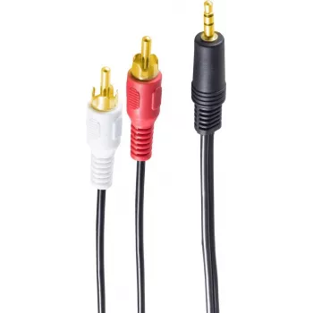 shiverpeaks BS30832-G Cabo de áudio 1,5 m 3,5 mm 2 x RCA preto (BS30832-G)