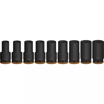 Conjunto de chaves de caixa Bosch PRO 3/4 polegadas, 9 peças, chaves de caixa profundas, preto