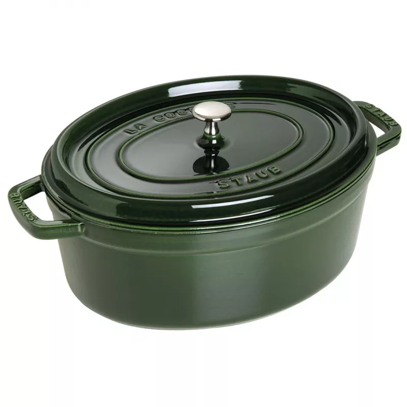 Staub La Cocotte 33 cm assadeira oval de ferro fundido, verde manjericão