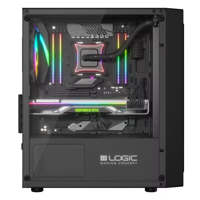 Caixa de computador Logic Concept Atos AM-ATOS-10-0000000-0002 ATX preta