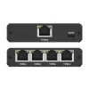 Mini switch Ethernet QOLTEC 52293 1x4 RJ45, splitter de rede não gerido 1 entrada 4 saídas