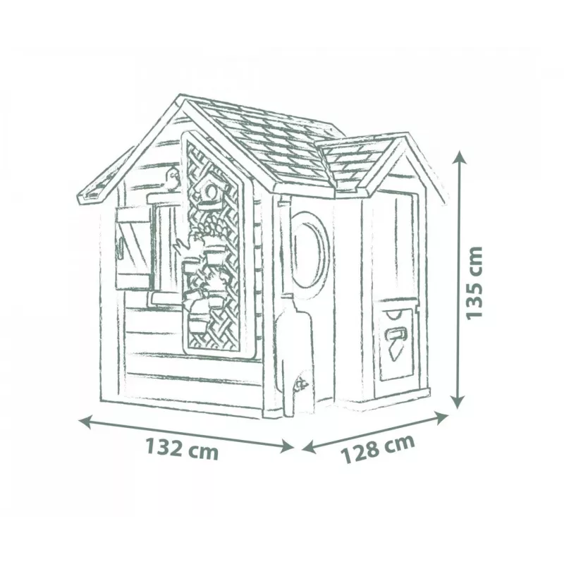 Casa de brincar SMOBY 810408 casa de jardim autónoma para crianças a partir de 2 anos multicolor com 1 porta