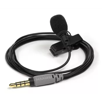 Microfone lavalier RØDE smartLav+ — com fios, omnidirecional, 3,5 mm, 20–20.000 Hz, sensibilidade -35 dB, 2 unid., estojo de transporte