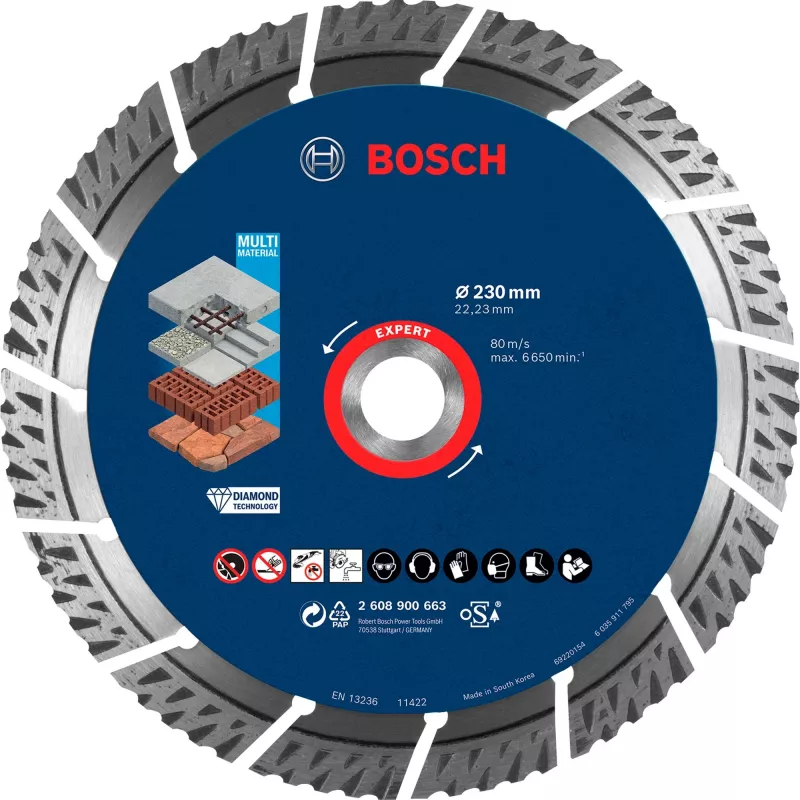 Bosch Expert MultiMaterial disco de corte diamantado, 230 mm, 2608900663