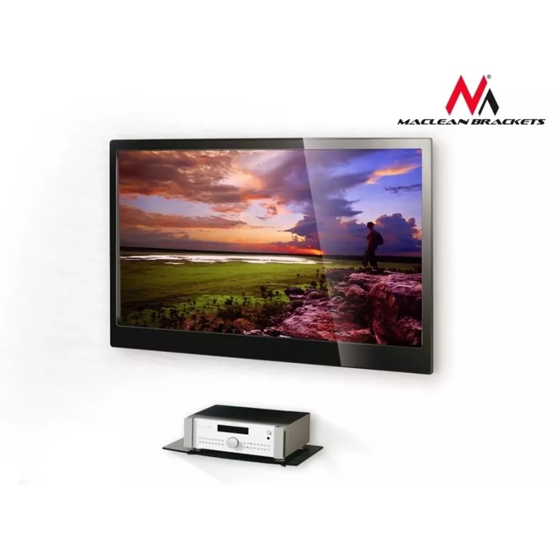 Acessório de prateleira MACLEAN MC-629 — prateleira para TV/DVD com suporte de fixação, 360×250 mm, carga máx. 8 kg
