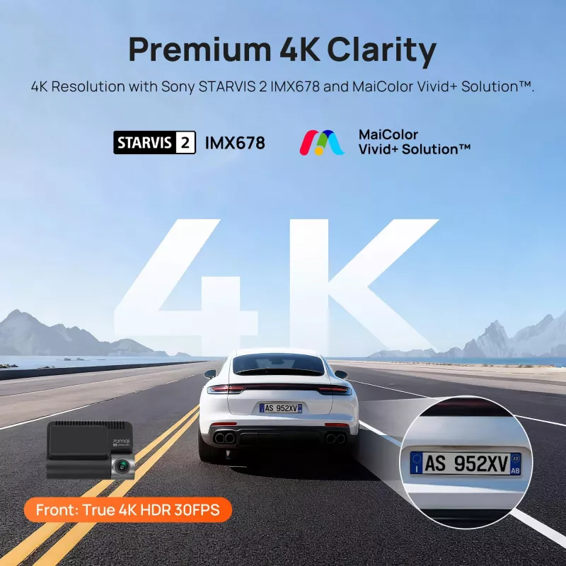 70mai A810S kit de dash cam 4K com câmara traseira RC24
