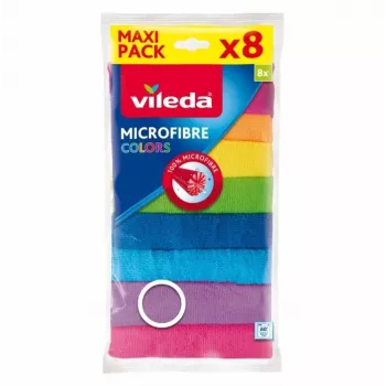 Pano de limpeza Vileda Microfibre Colors 8 unid.