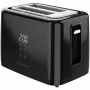 Torradeira elétrica, preta, 220-240V, 50-60Hz, 780-930W, 2 ranhuras, 3 modos, 7 níveis de tostagem