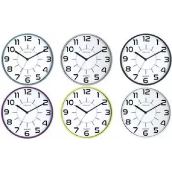 Relógio de parede de quartzo Unilux POP redondo 28 cm, pilha AA 1,5V, 650 g