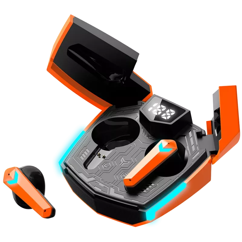 Auscultadores Canyon GTWS-2 sem fios Ear-Hook Gaming USB Type-C com dock de carregamento Laranja (CND-GTWS2O)