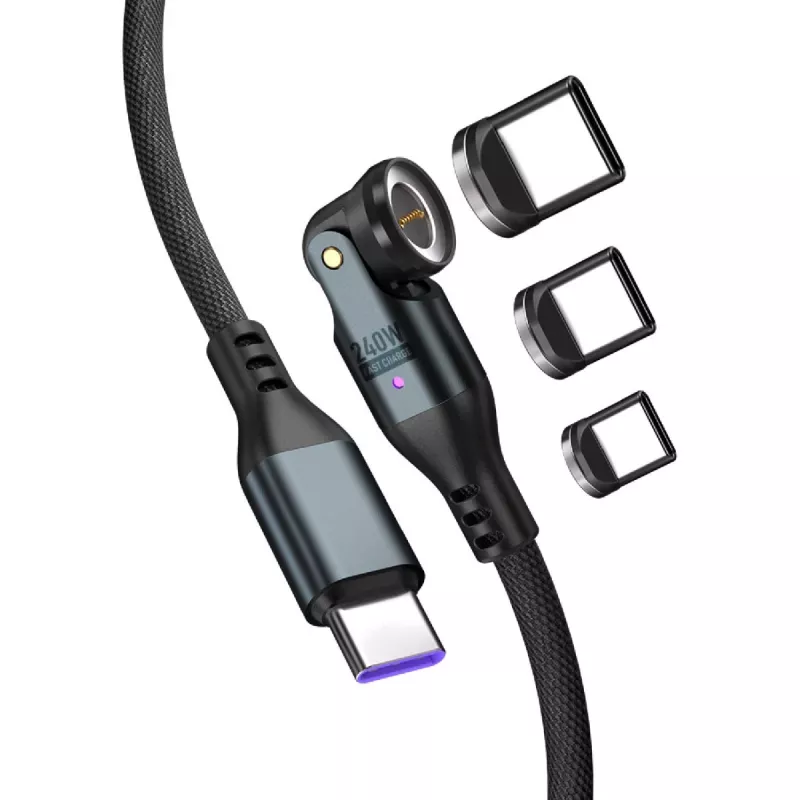 Cabo USB-C 4smarts GravityCord 240W 1,8 m – USB-C para USB-C de alto desempenho para carregamento e dados