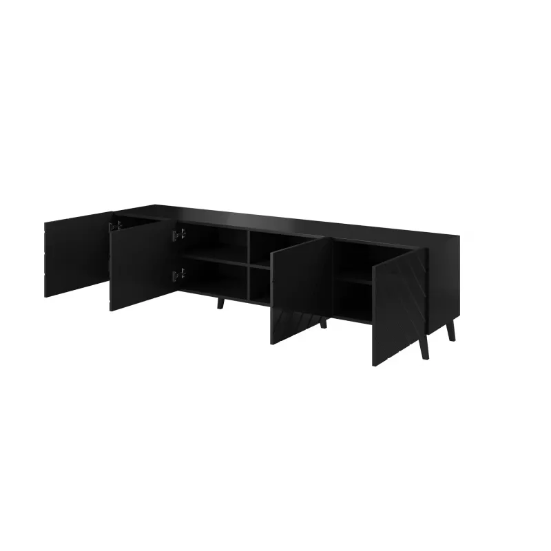Móvel RTV ABETO 200x42x52 preto brilhante