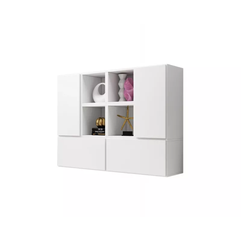 Conjunto de móveis de sala Cama ROCO 19 (4xRO3 + 4xRO6) branco/branco/branco