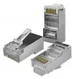 Ficha RJ45 modular QOLTEC 54554 CAT5e FTP, 100 unidades, prateado, plástico, 11×22×18 mm