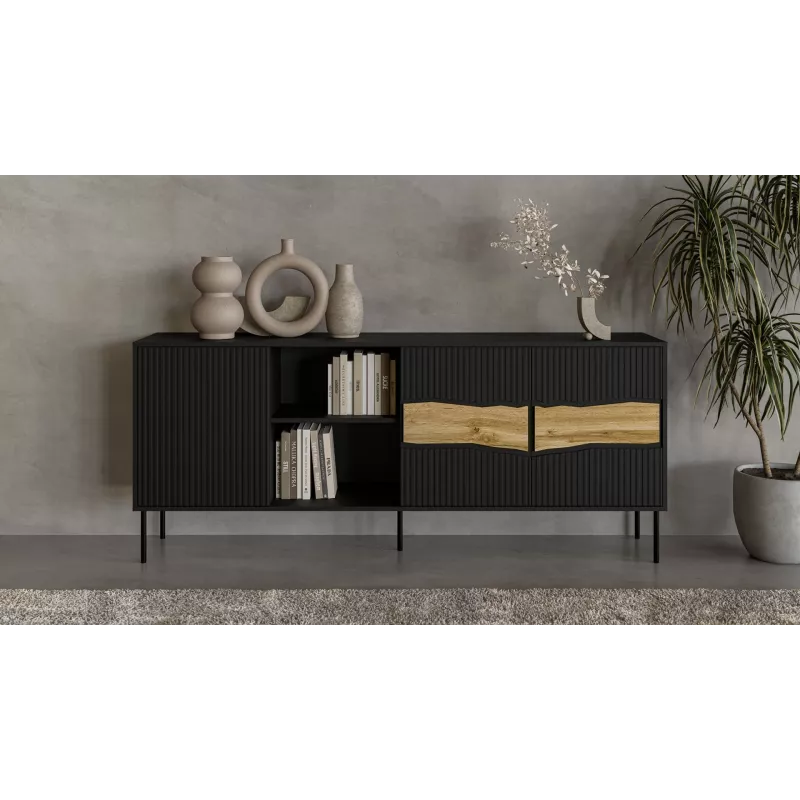 Cómoda Cama INSERTO 3D1W 190x40x80 preta + LED