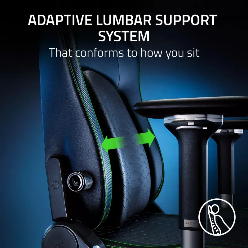 Cadeira gaming Razer Iskur V2 assento acolchoado preto